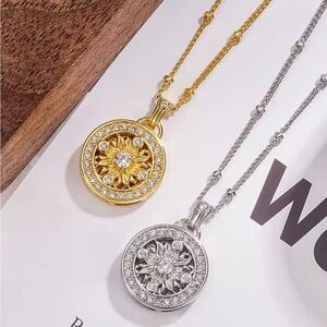 New .925 Sterling Sunflower Necklaces